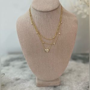 Kendra Scott Arden Multi Strand Gold Necklace In White Crystal